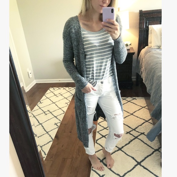 Merona Sweaters - MERONA Gray Long Sweater Cardigan with Pockets